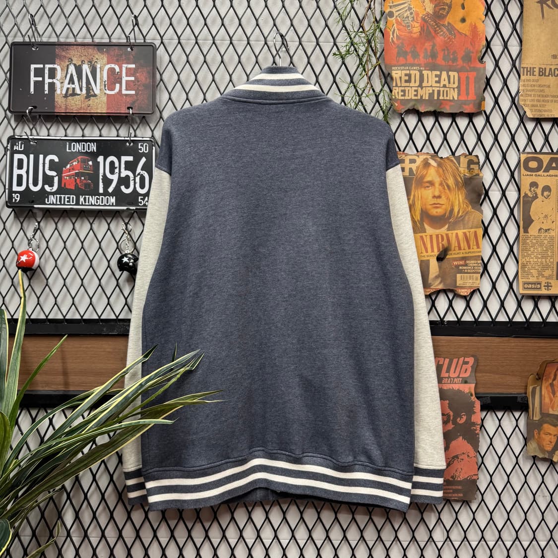 JPN VINTAGE 바시티 자켓 전면 NYC 자수 로고 포인트 네이비 상품이미지2