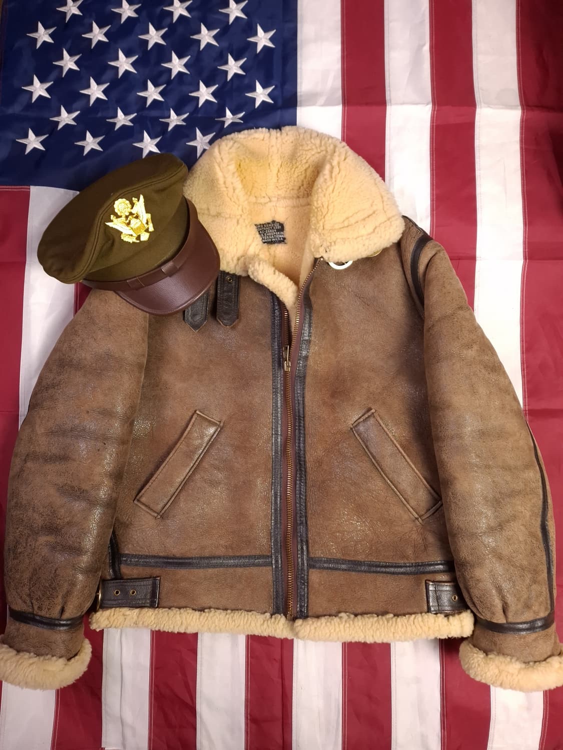 오리지날 미국제조 미공군 B-3 TYPE 리얼레더 항공 폭격기 무스탕 상품이미지2