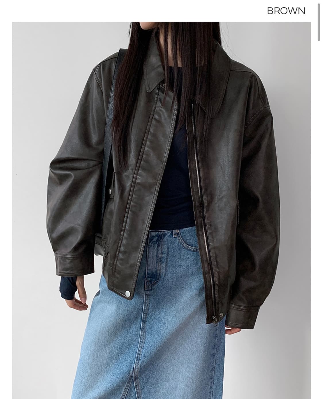 매니크 세크 레더 자켓 블랙 (완전새거) 상품이미지2