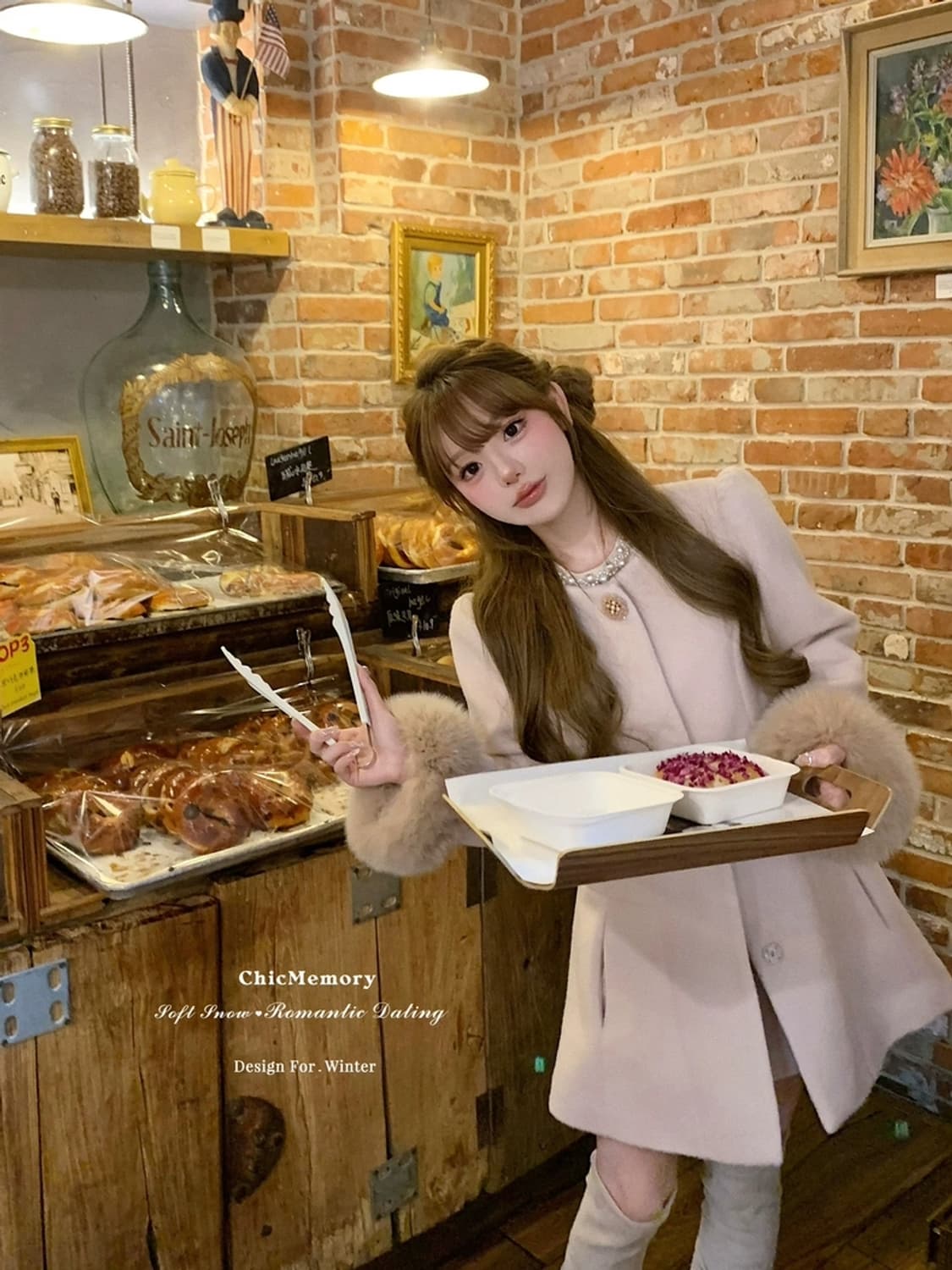 사토미상 쇼콜라티에 딸기우유 퍼 코트 상품이미지7