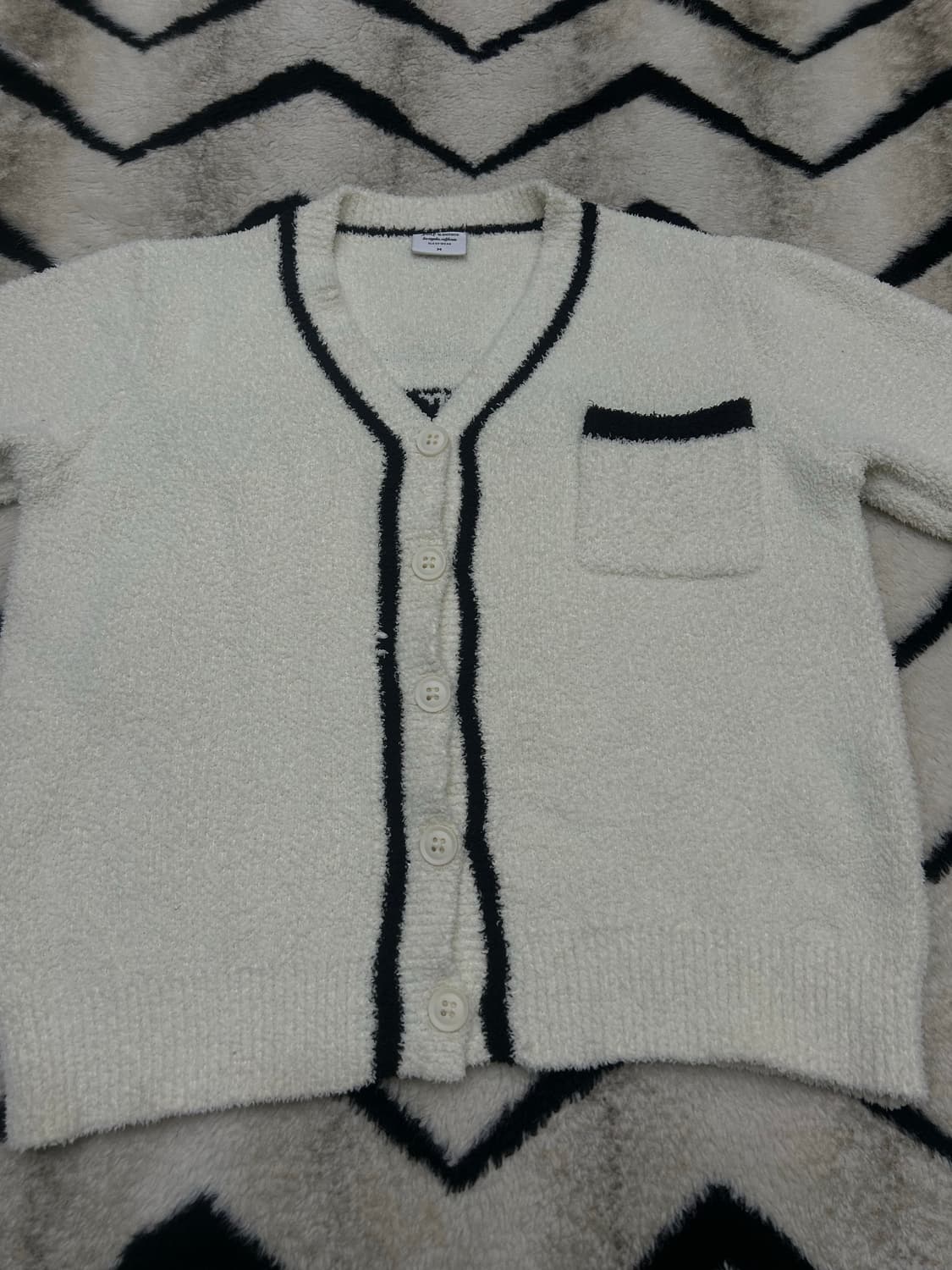 [M]쥬시꾸뛰르 빅로고 테리 가디건/크림 상품이미지4