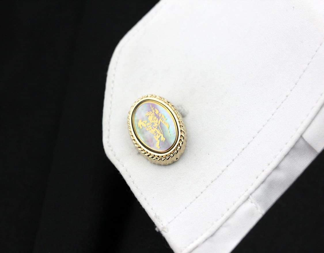 버버리 5.9cm A+등급 한정판 천연자개 명품 넥타이핀 커프스 세트 상품이미지10