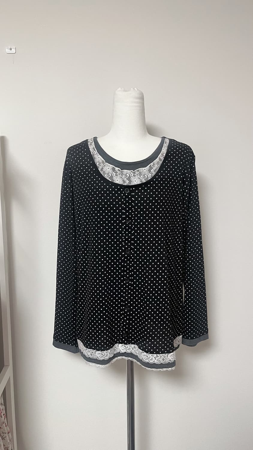 모리걸 일본빈티지 도트 레어어드 티 상품이미지1