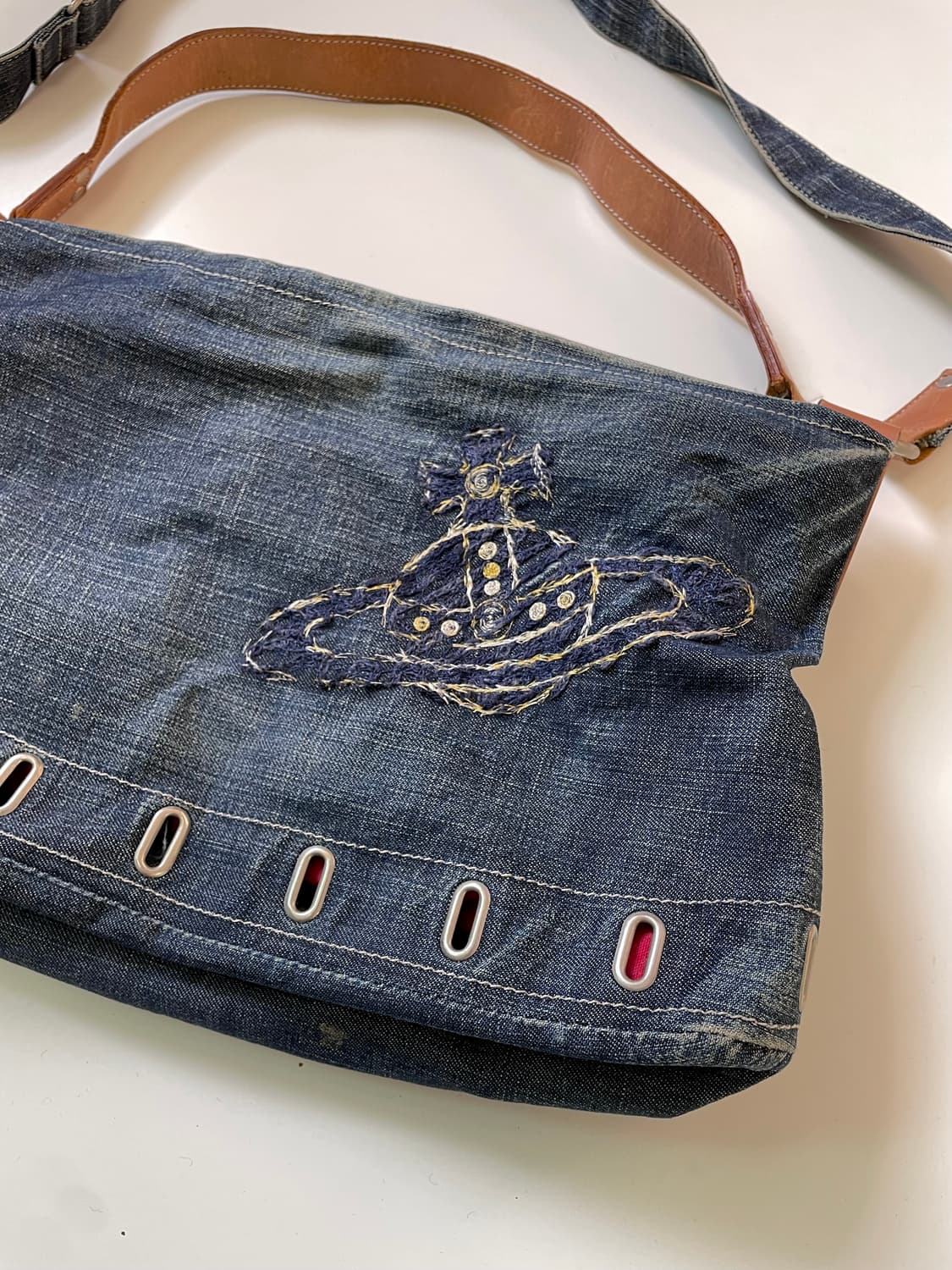 90s 비비안웨스트우드 데님 크로스백 상품이미지2