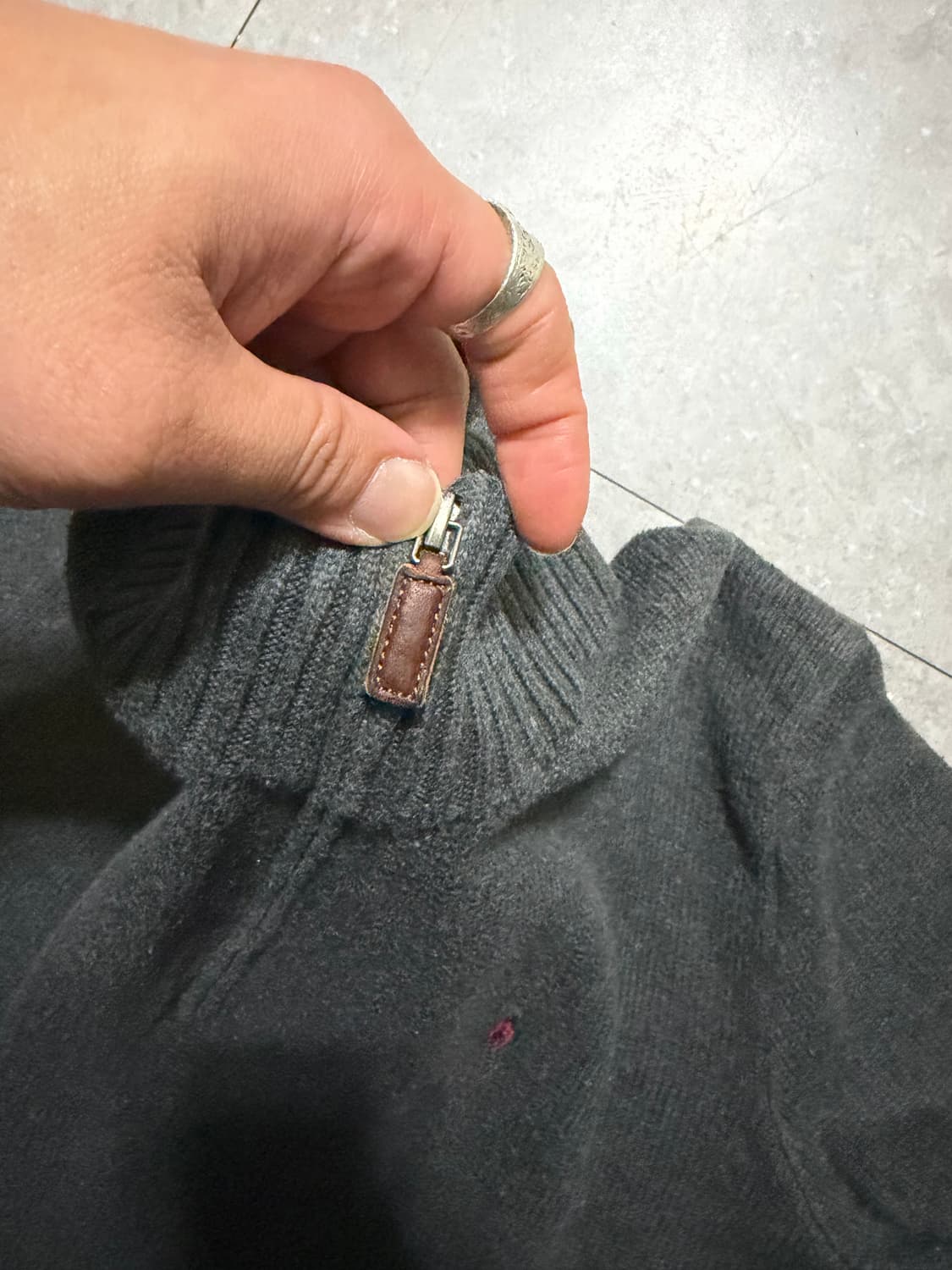 00s  랄프로렌 폴로  차콜컬러   빈티지  코튼 니트  하프집업  1 상품이미지8