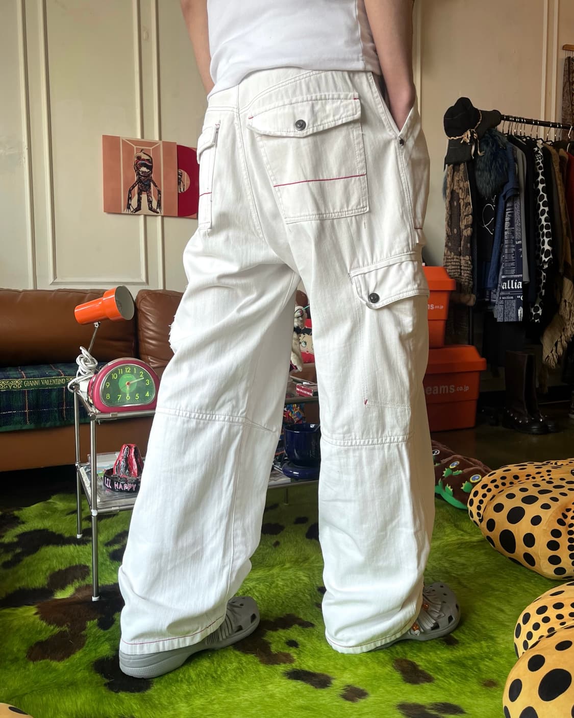90-00s HOBO DNM White Wide Cargo Pants 상품이미지2