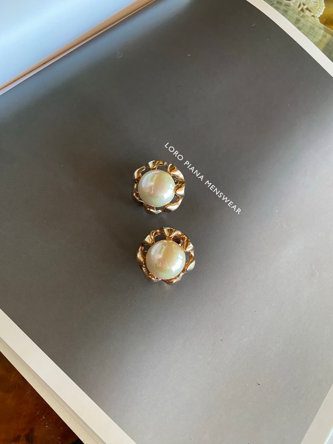 빈티지 플라워 펄 귀찌 귀걸이 상품이미지4