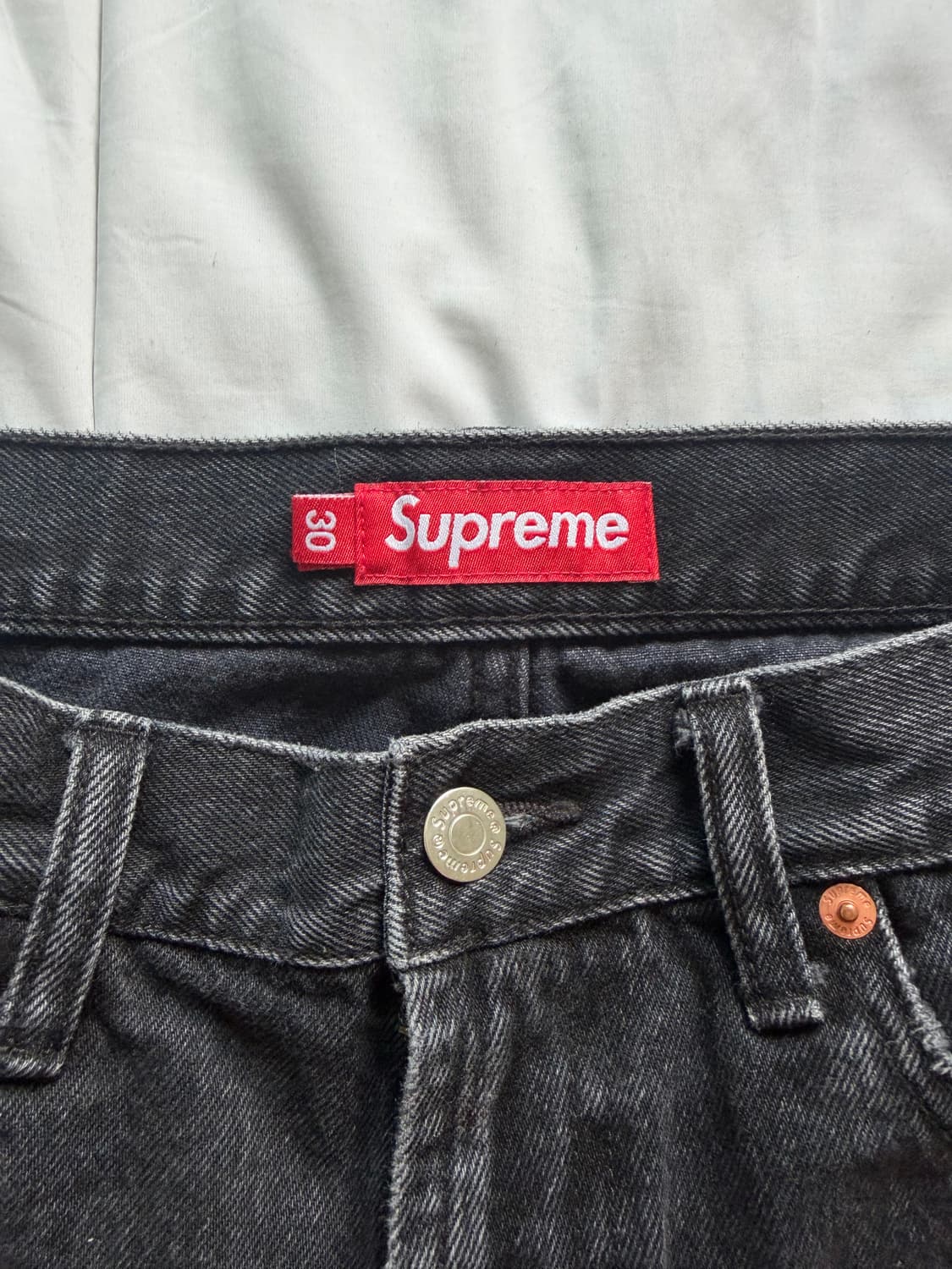 [30] 슈프림 배기진 데님 블랙 상품이미지4