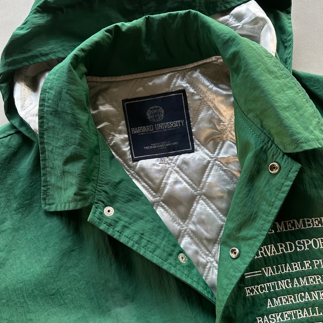 [M]JPN 하버드 대학교 스포츠 클럽 패디드 나일론 바시티 자켓 상품이미지8