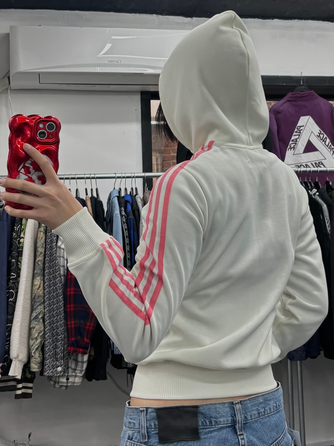 아디다스 화이트/핑크 후드 플락 상품이미지5