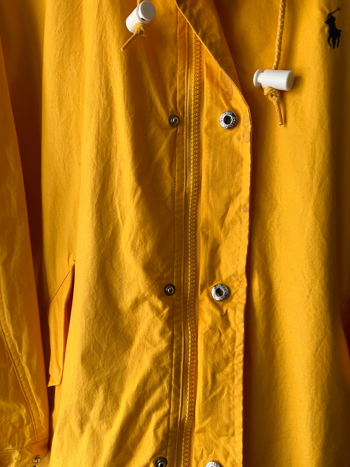 [M]90's 폴로 랄프로렌 옐로우 후드 나일론 자켓 상품이미지6