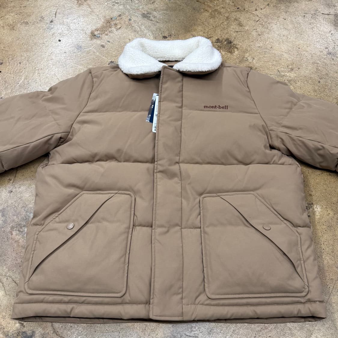 [정품/105] 몽벨 양털 카라 패딩 자켓 베이지 b19 상품이미지3