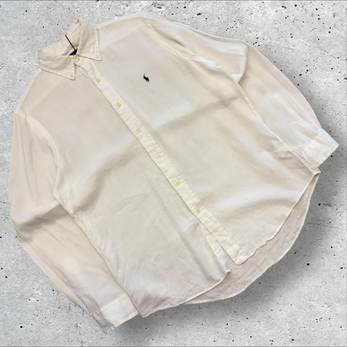 [M] 폴로 랄프로렌 린넨 신형 큐알 셔츠 화이트 긴팔 B828 상품이미지1