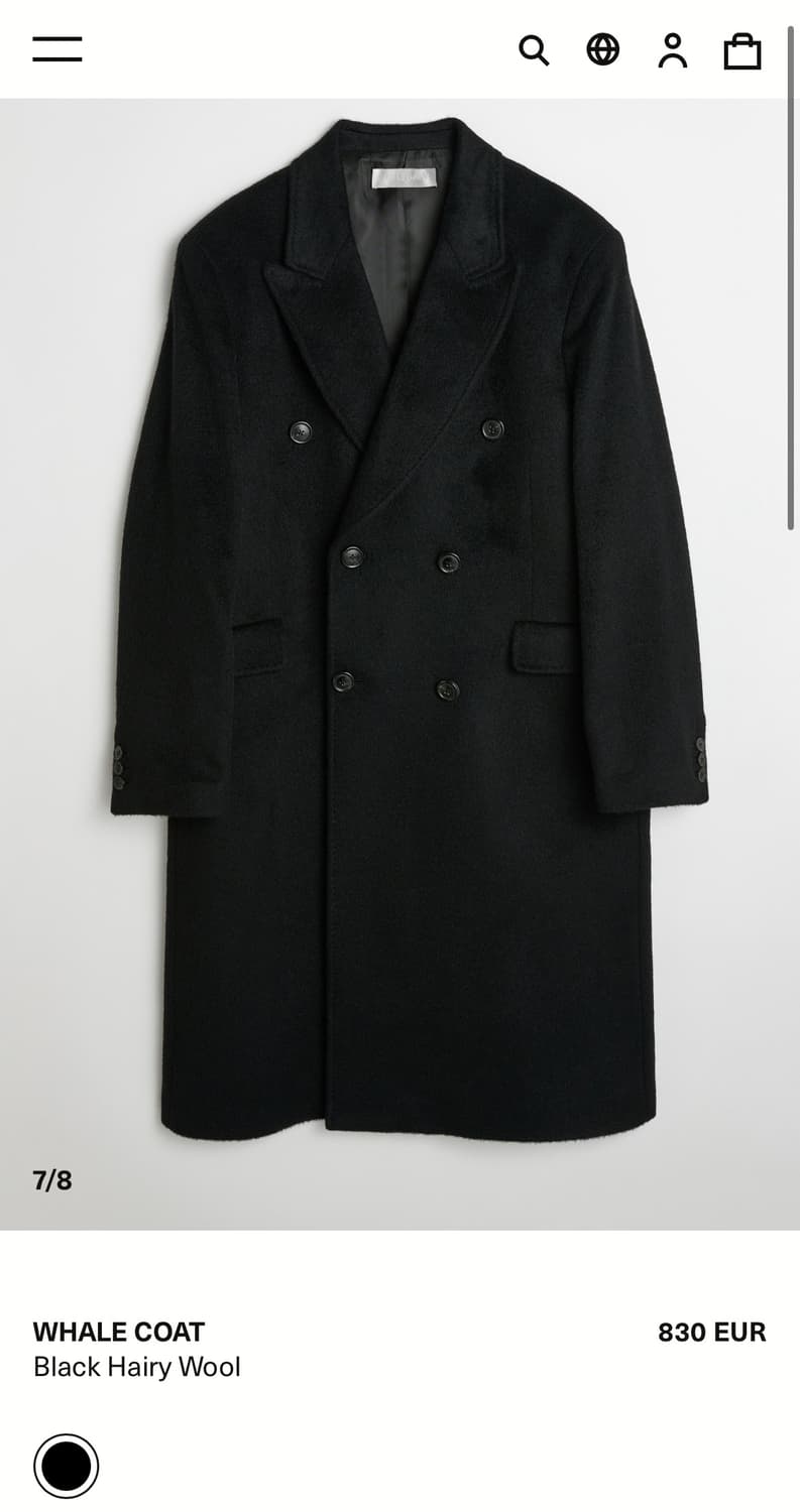 [46,48]아워레가시 25fw 웨일 코트/블랙 상품이미지9