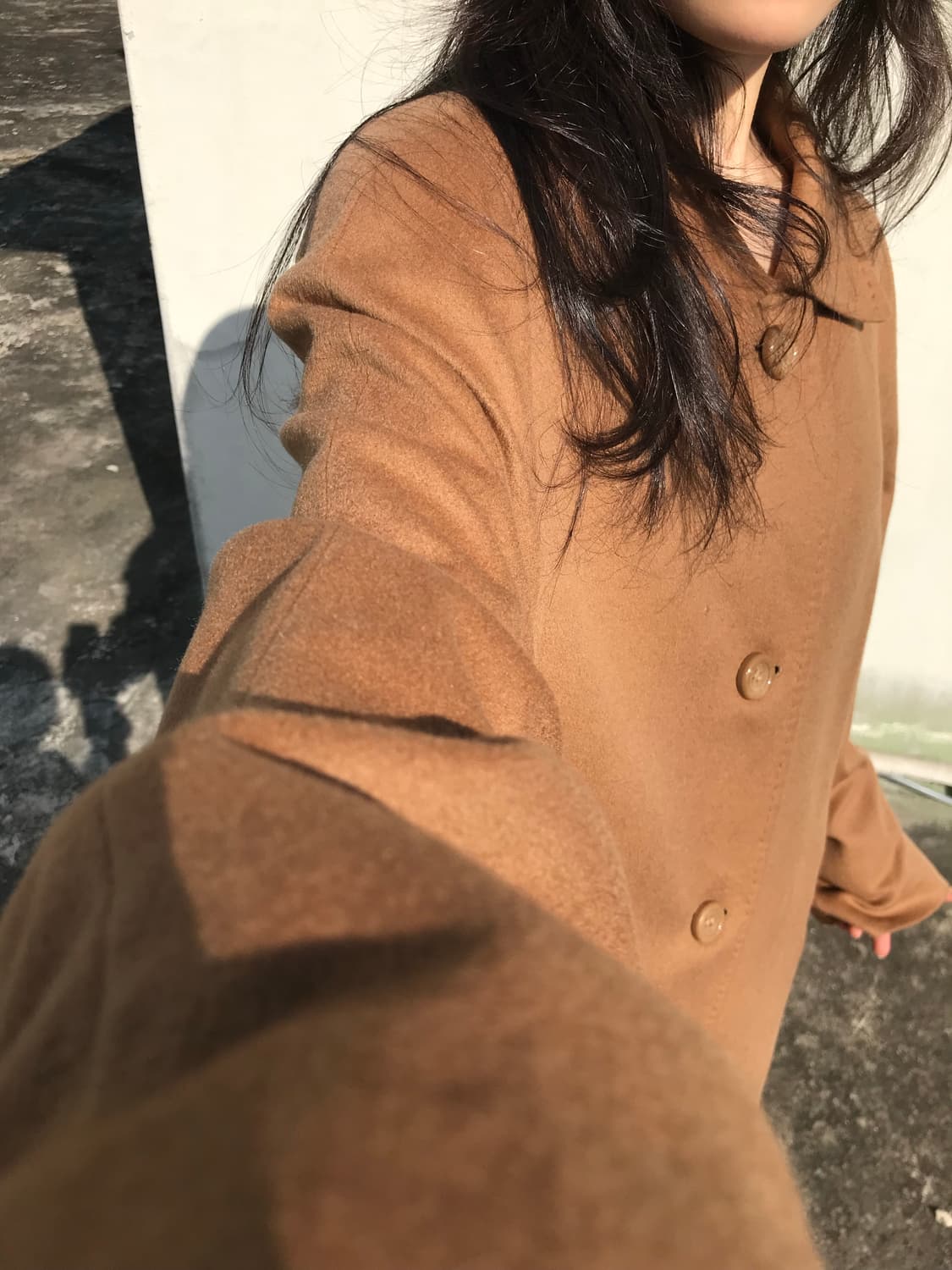 소프트 브라운 캐시미어 롱 코트 상품이미지6