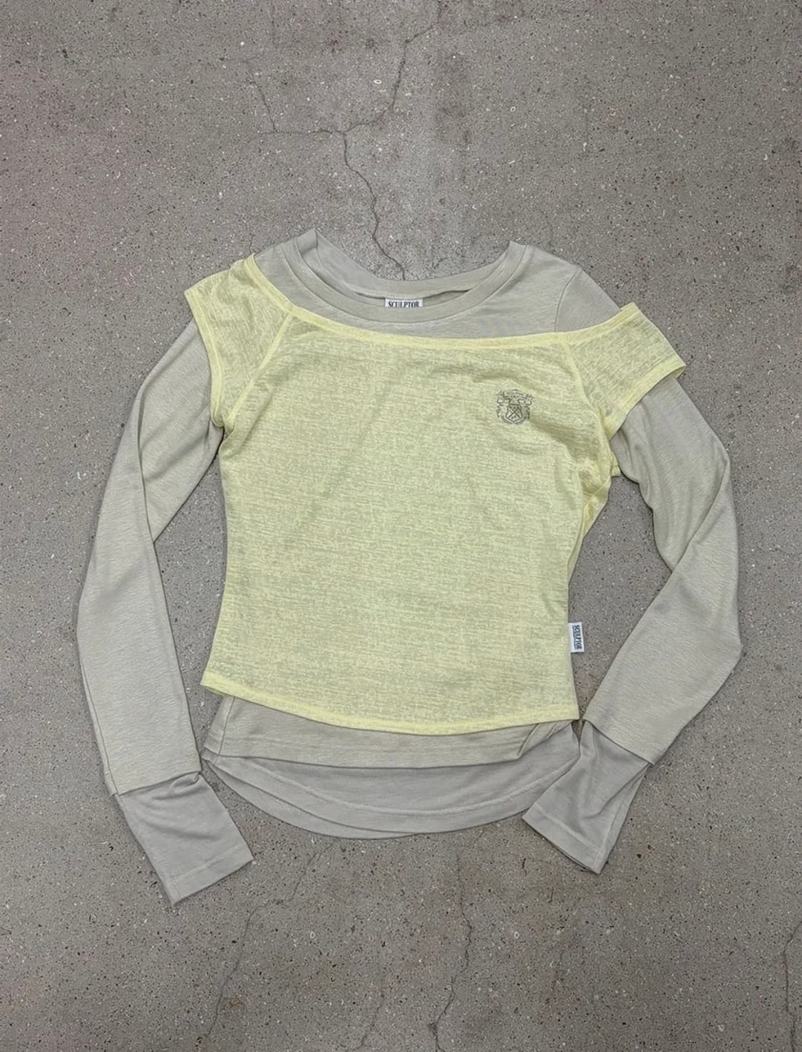 스컬프터 Lazy Layered Tee Lemon 레이어드 티셔츠 상품이미지1