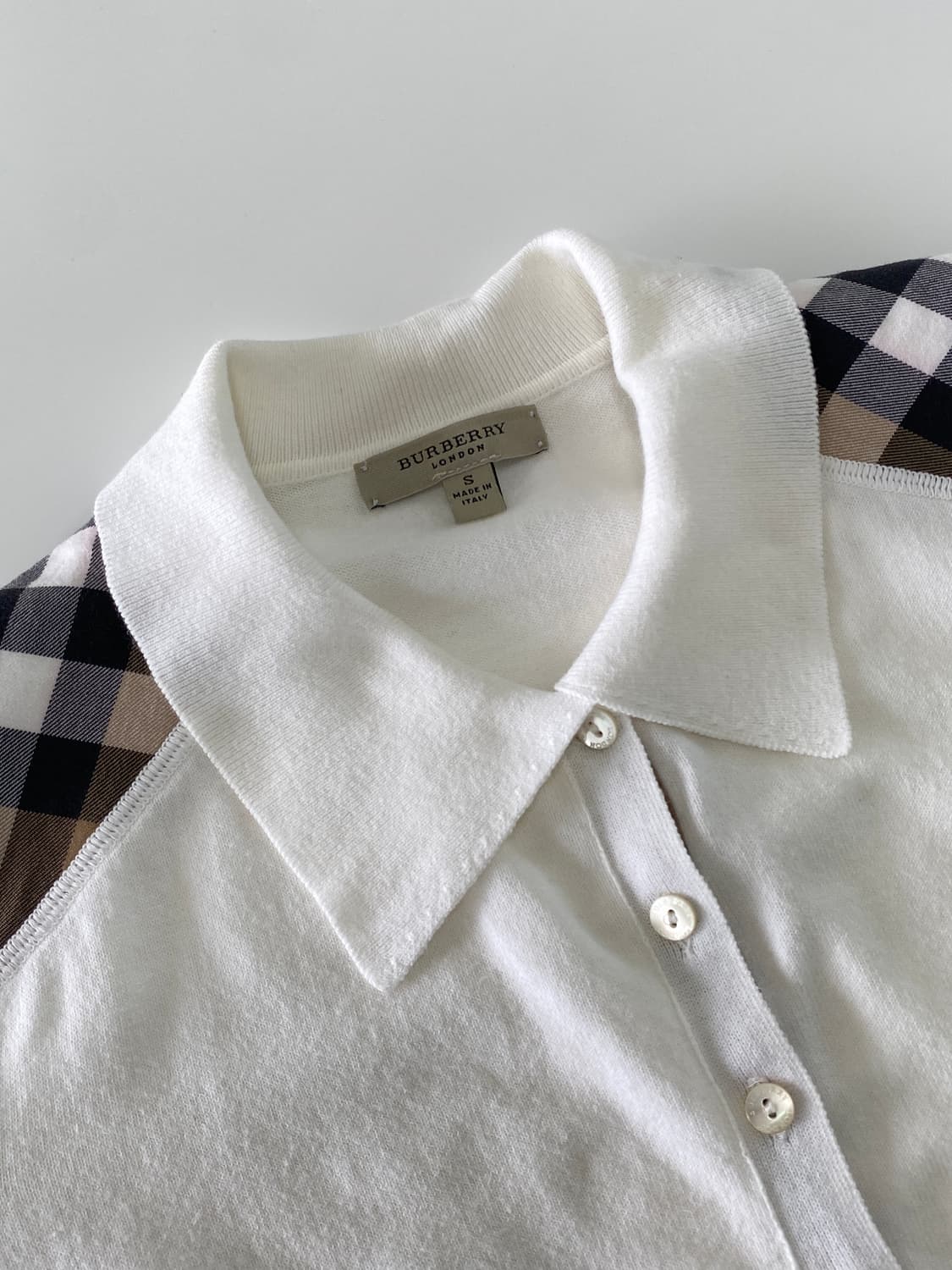 BURBERRY 버버리 체크 코튼 PK 티셔츠 S 상품이미지3