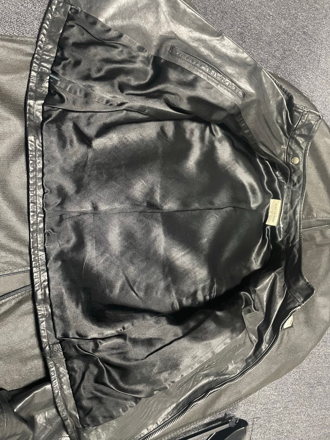 생로랑 레더 레이싱 자켓 상품이미지6