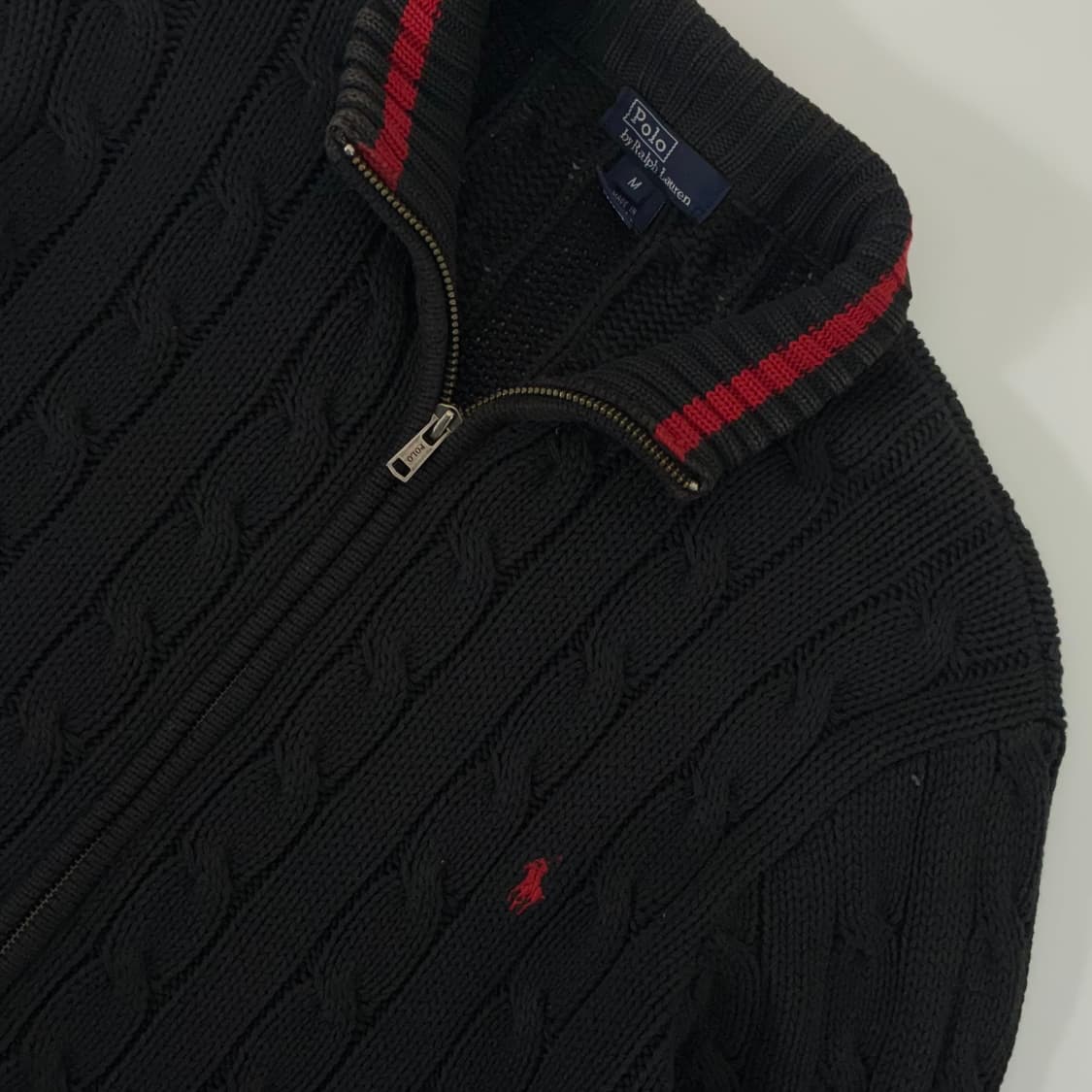 Polo  폴로 랄프로렌 자수 케이블 니트 집업 상품이미지3