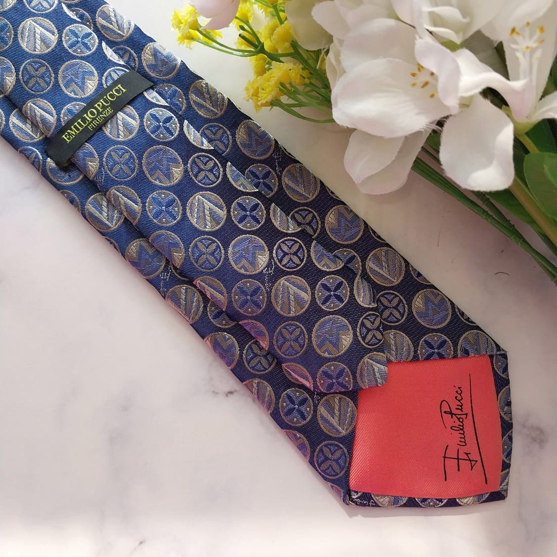 에밀리오 푸치 실크 자카드 넥타이 8.6cm S~A+등급 K1359
 상품이미지8