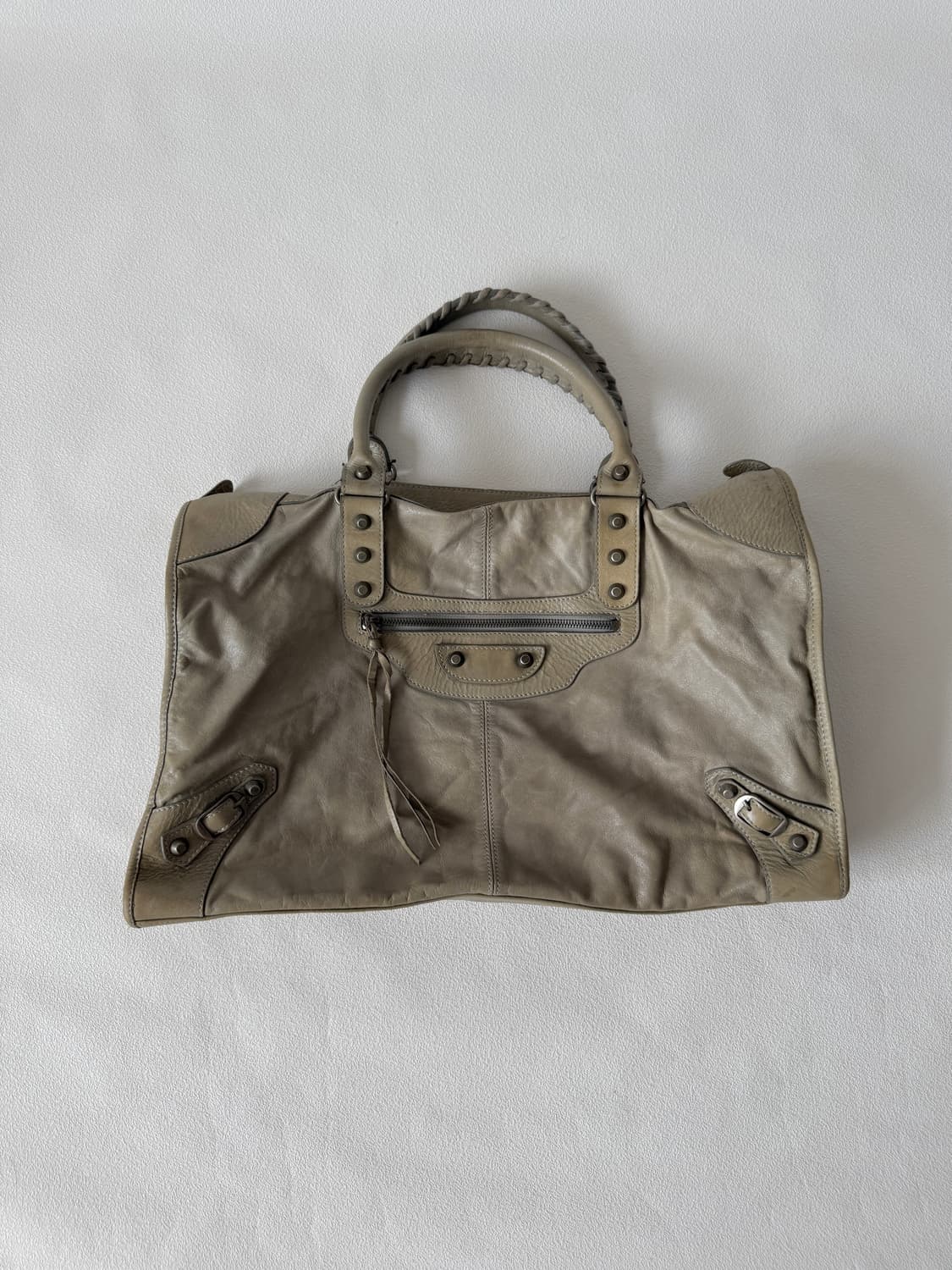 Pre owned 레더 보스턴 토트백 상품이미지1