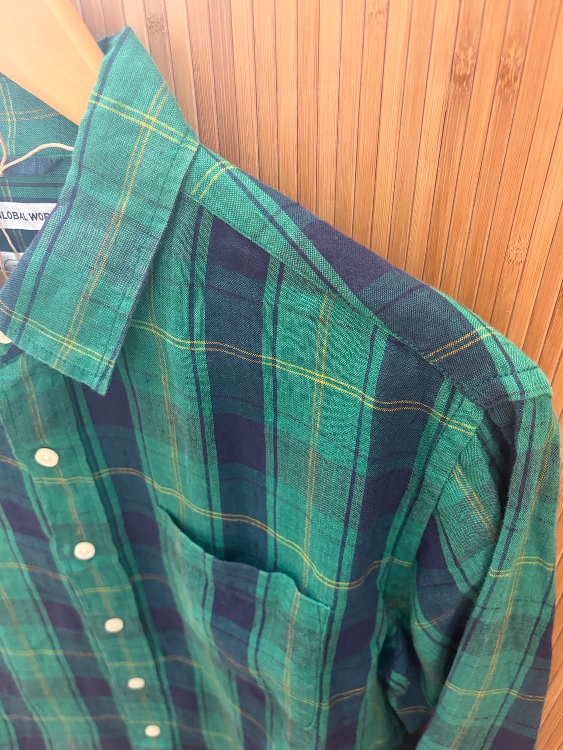 GLOBAL WORK LINEN CHECK SHIRT 상품이미지4