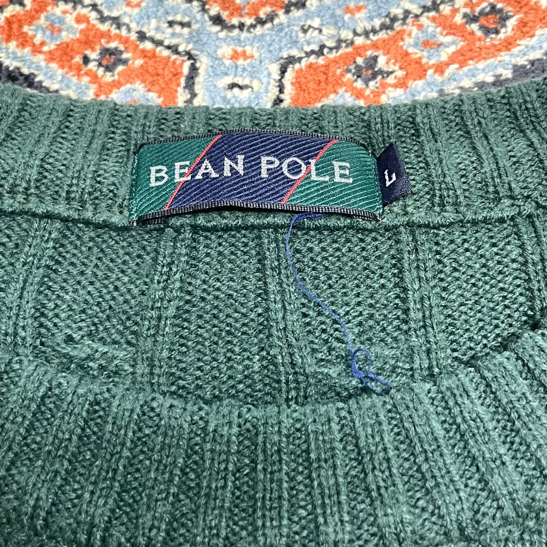 빈폴 딥그린 꽈배기 울혼방 니트 여성L 상품이미지3
