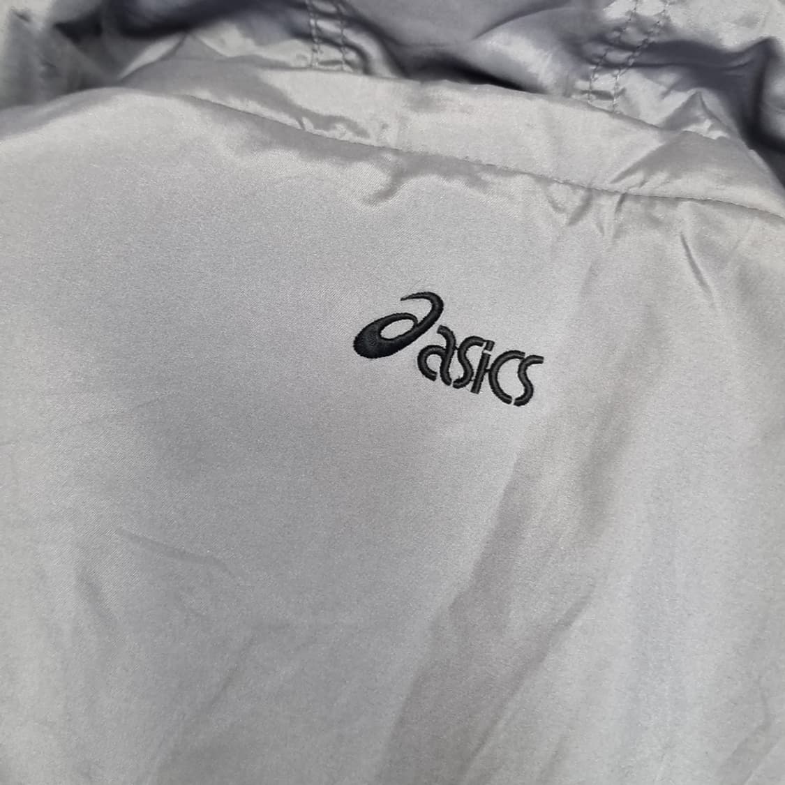 80s 한국제 아식스 바람막이 후드 자켓 그레이(105) 상품이미지8