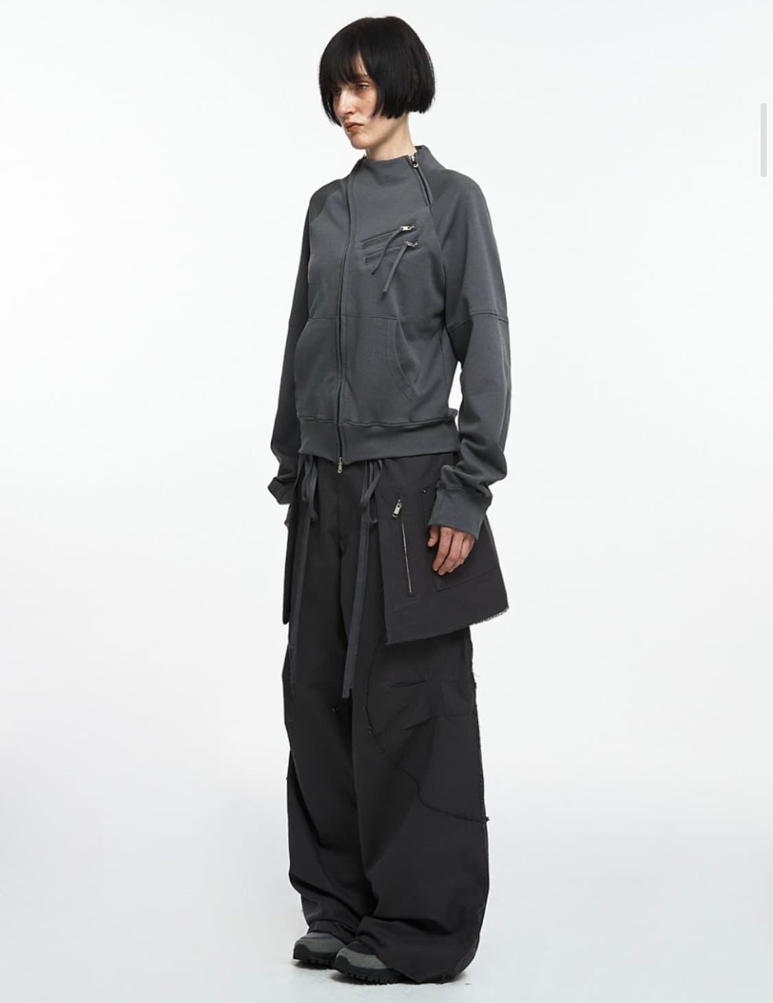 나체 ZIP DETAIL TRACK JERSEY CHARCOAL 상품이미지2