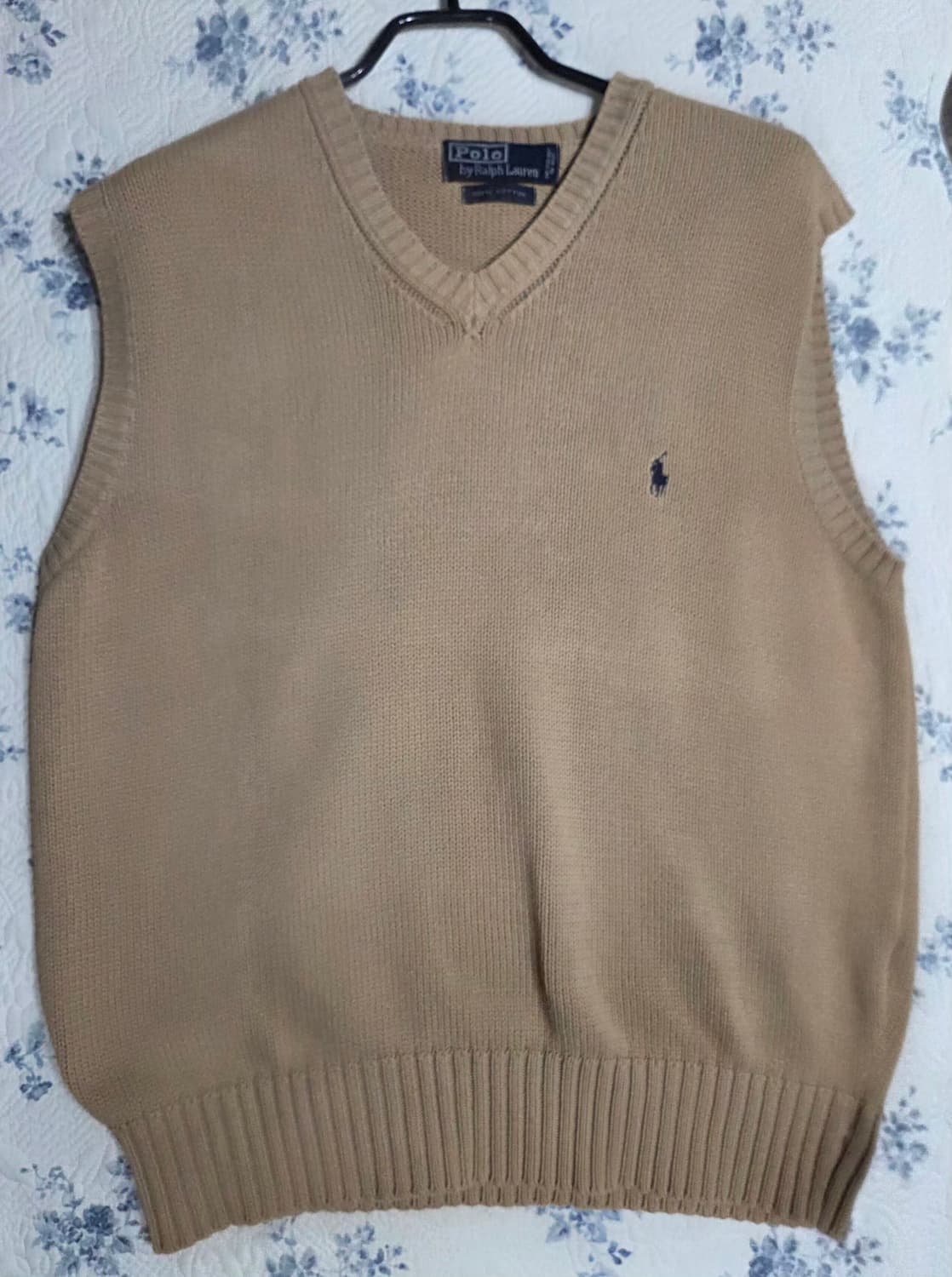 가슴100)폴로 랄프로렌 브이넥 니트 베스트 베이지 상품이미지1