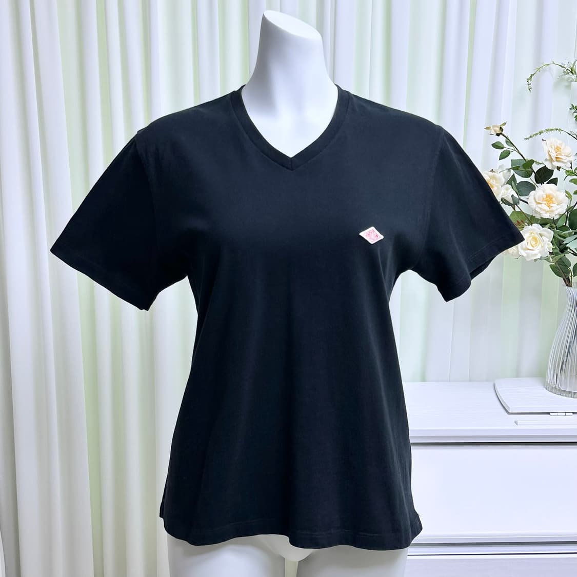 단톤 코튼 브이넥 반팔티셔츠 36 상품이미지2