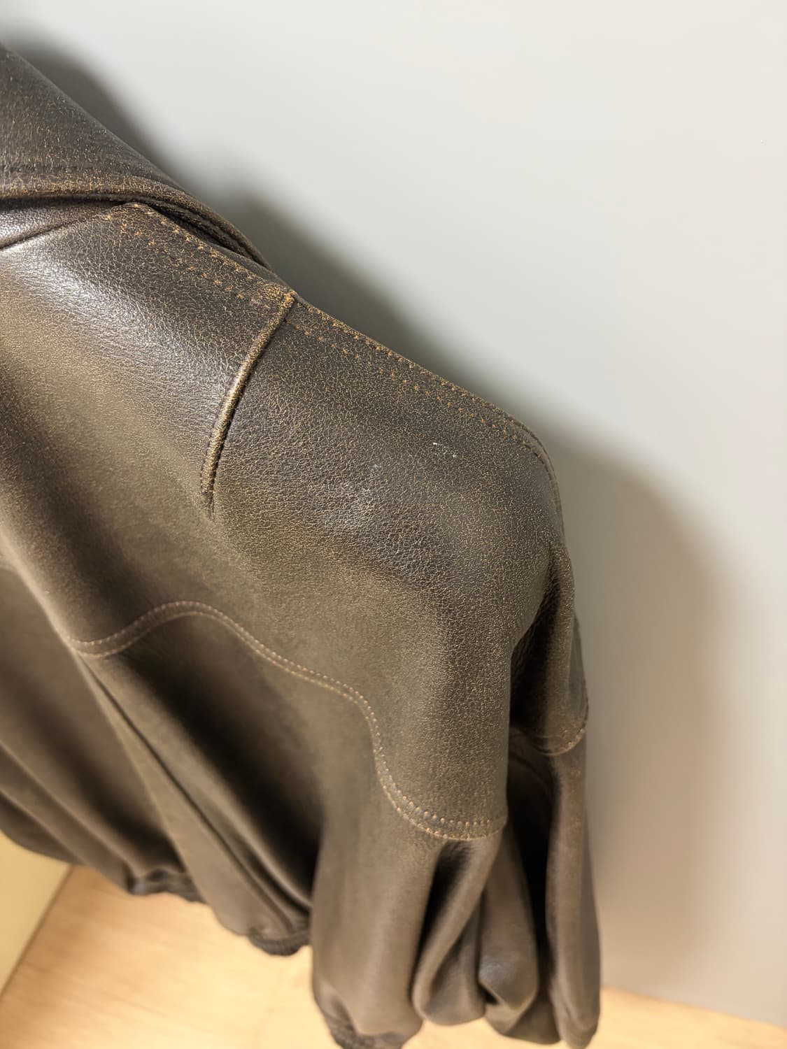 stu 에스티유 오버핏 레더자켓 브라운 M 상품이미지5