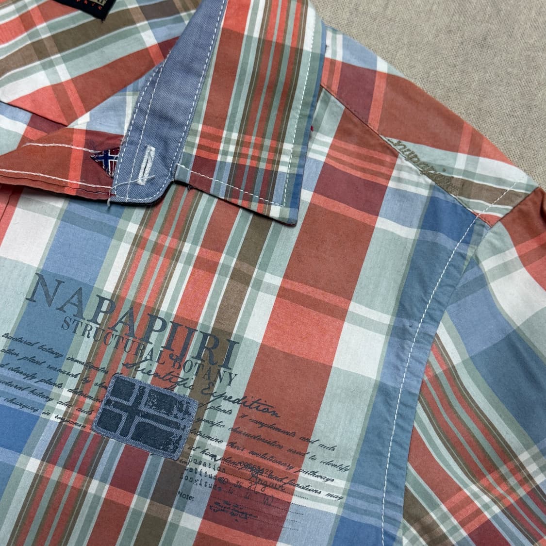 나파피리 피치 체크셔츠 M 상품이미지2