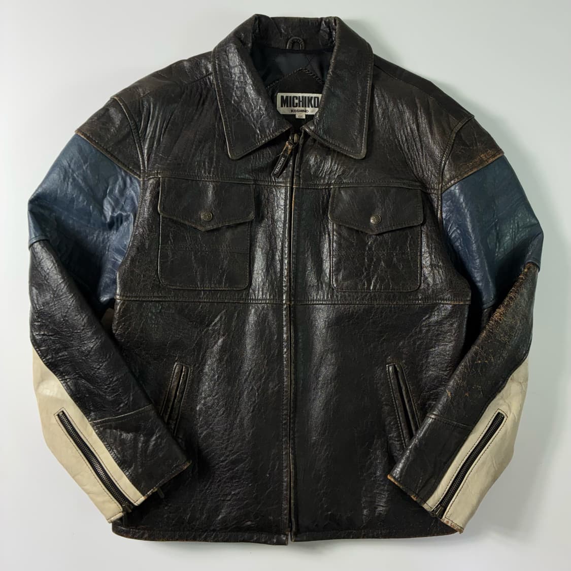 Michiko  미치코 코시노 90,s 램스킨 레더 라이더 자켓  상품이미지1