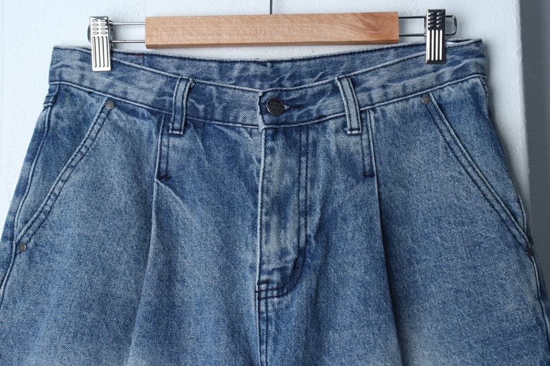 (M-L) 디미트리블랙 트레이닝복 바지 부분오염 버뮤다 데님-P10227 상품이미지3