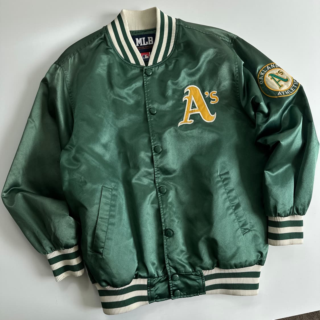 MLB mlb 90‘s 오클랜드 에릭스랙티스 바시티 자켓 상품이미지1