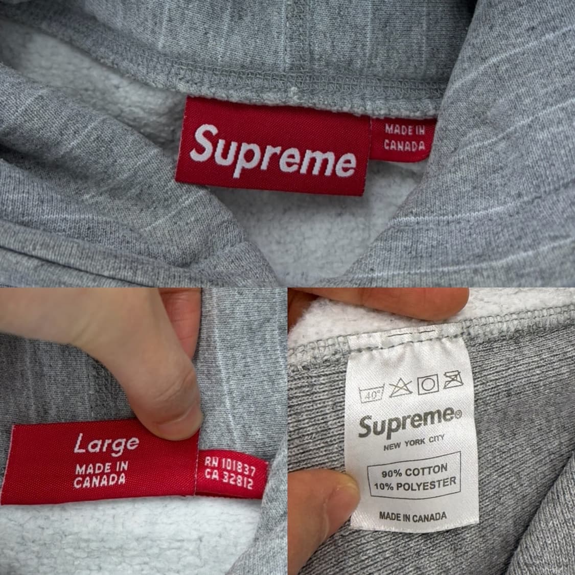 00년대 슈프림 후드티 그레이 (L) 상품이미지9