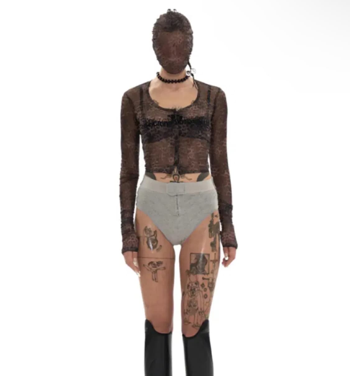 604서비스 604service 레오파드 메시 가디건 leopard 상품이미지1