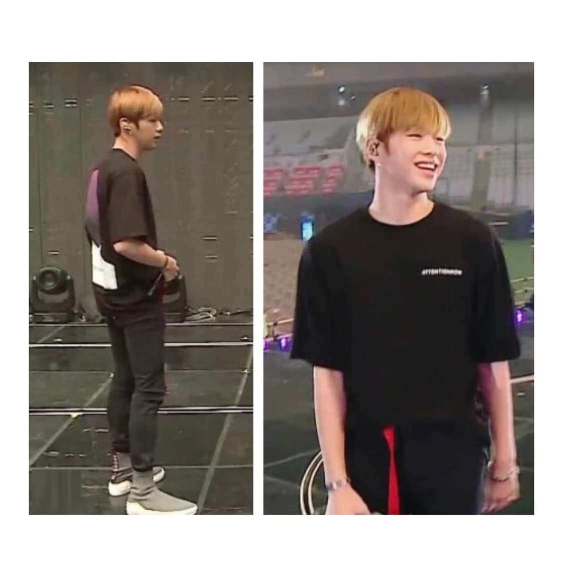 어텐션로우 반팔티 블랙 2사이즈 박서준 강다니엘 티셔츠 상품이미지5