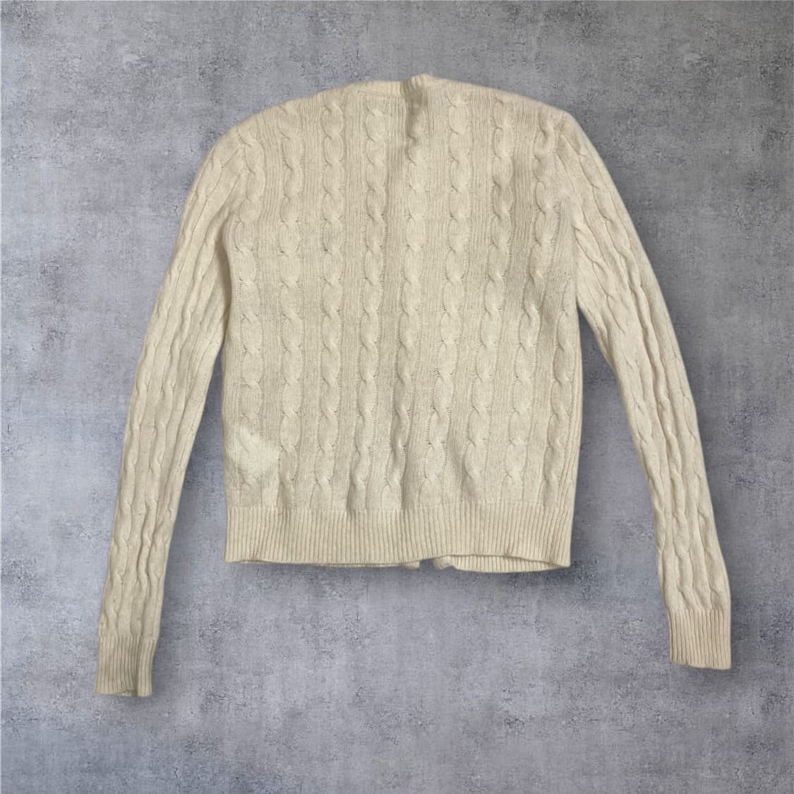 폴로 랄프로렌 아이보리 울캐시미어 케이블 니트 가디건 S 상품이미지5
