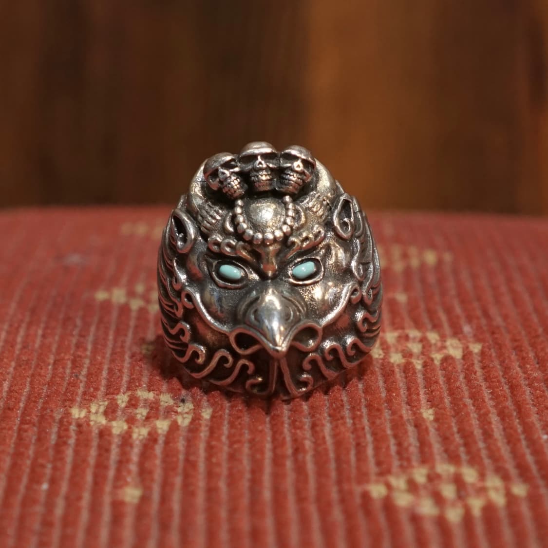 실버 925 스컬 디테일 반지 상품이미지2