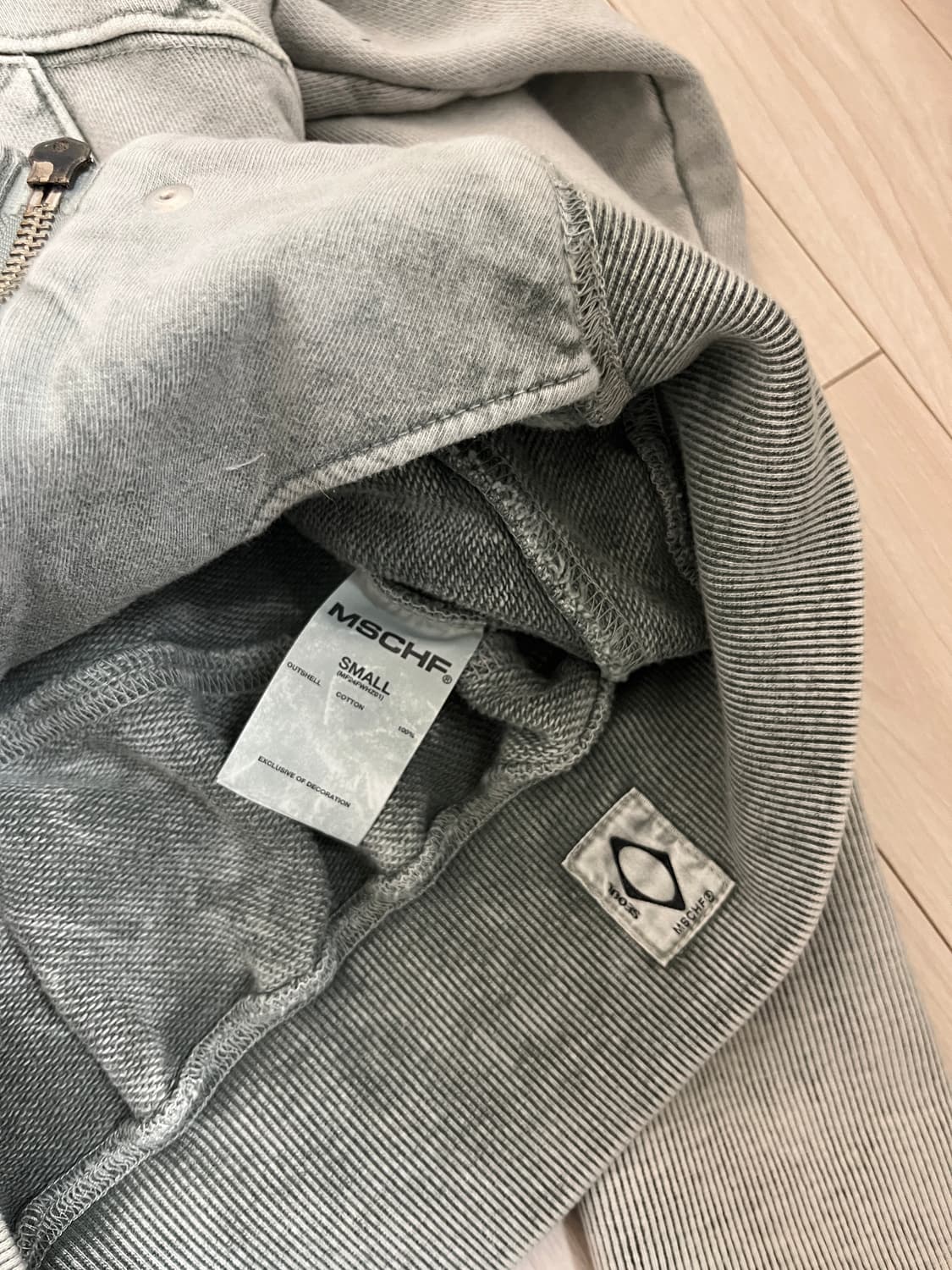 미스치프 빅 포켓 후드 블리치드 카키 상품이미지4