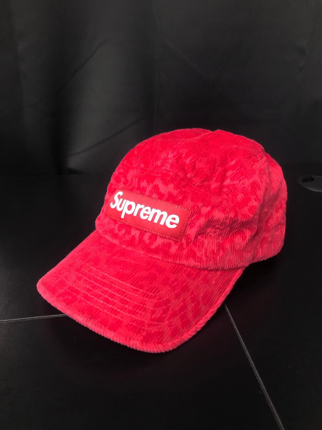 슈프림 레오파드 코듀로이 캡프캡 레드 23FW 상품이미지2