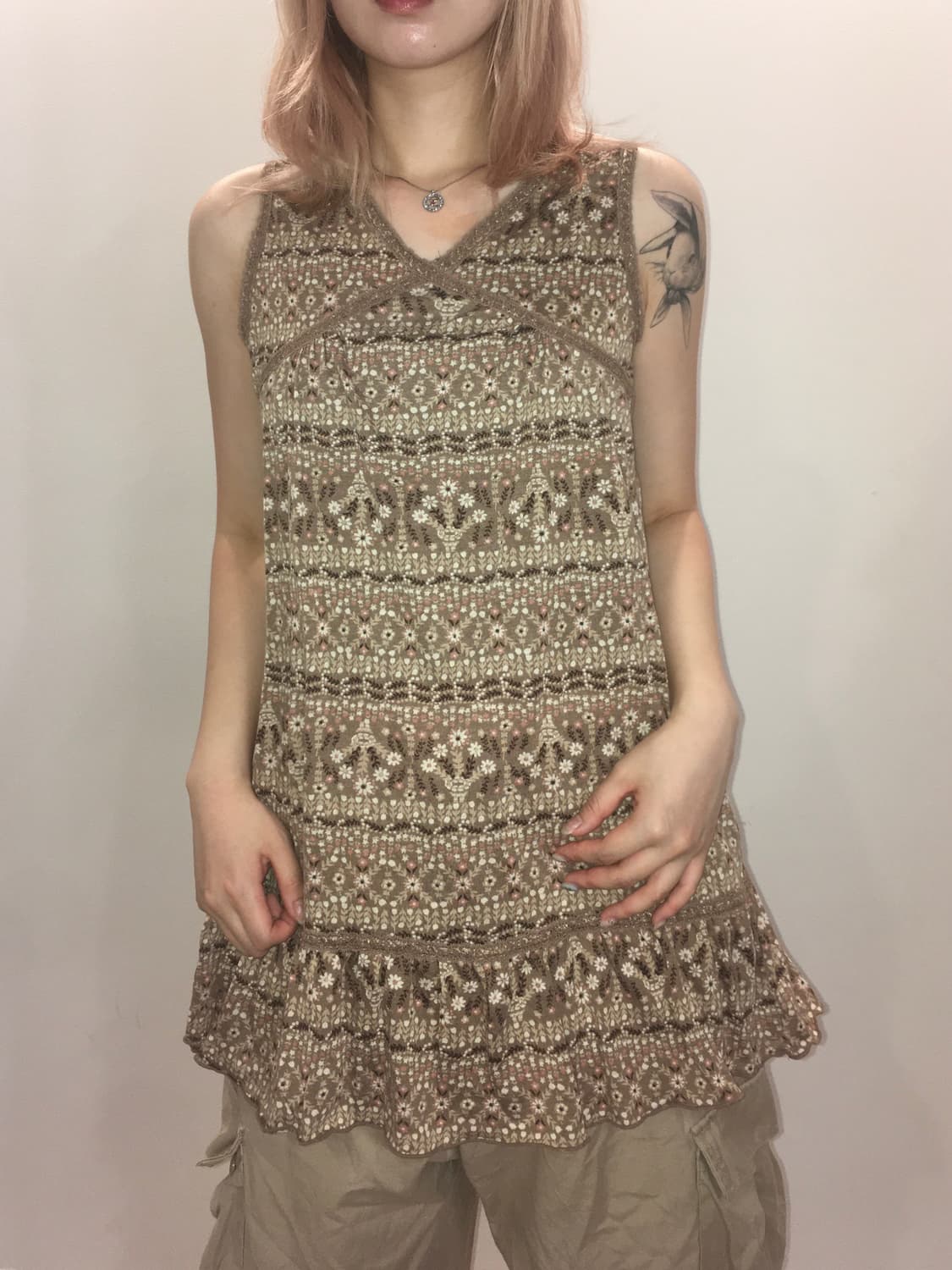jpn vintage mori brown frill onepiece 상품이미지2
