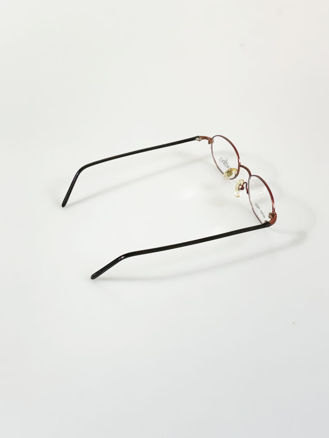 90s KALEIDO 슬림 오벌 브라운 메탈 빈티지 안경 상품이미지4