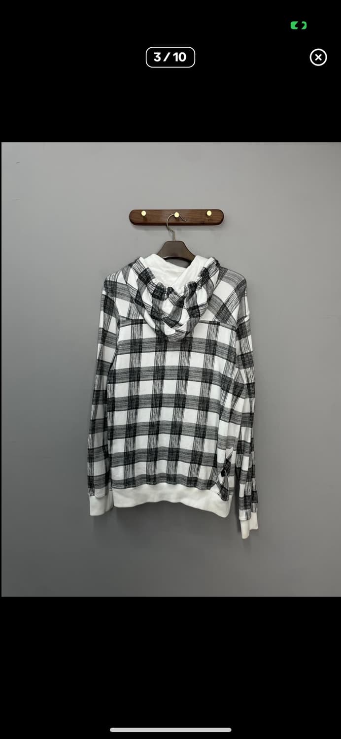 빈티지 그레이 체크 후드집업 A3310 상품이미지3