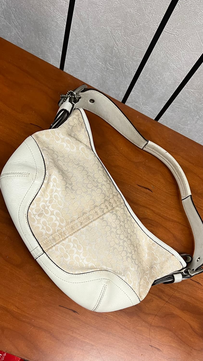 2000s coach 코치 시그니처 화이트 호보백 숄더백 상품이미지4