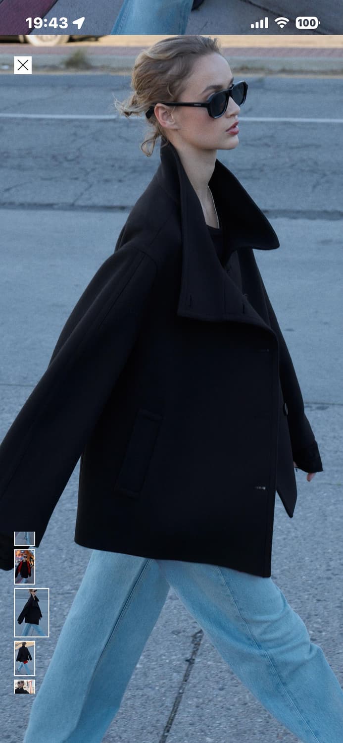 자라 하이넥 울 쇼트 코트 s 상품이미지3