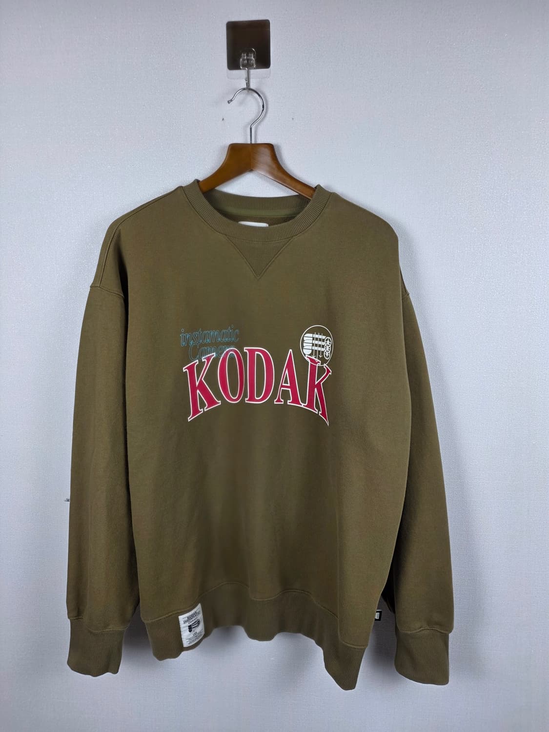 코닥 인스타매틱 오버핏 기모 맨투맨 카키 2XL 상품이미지1