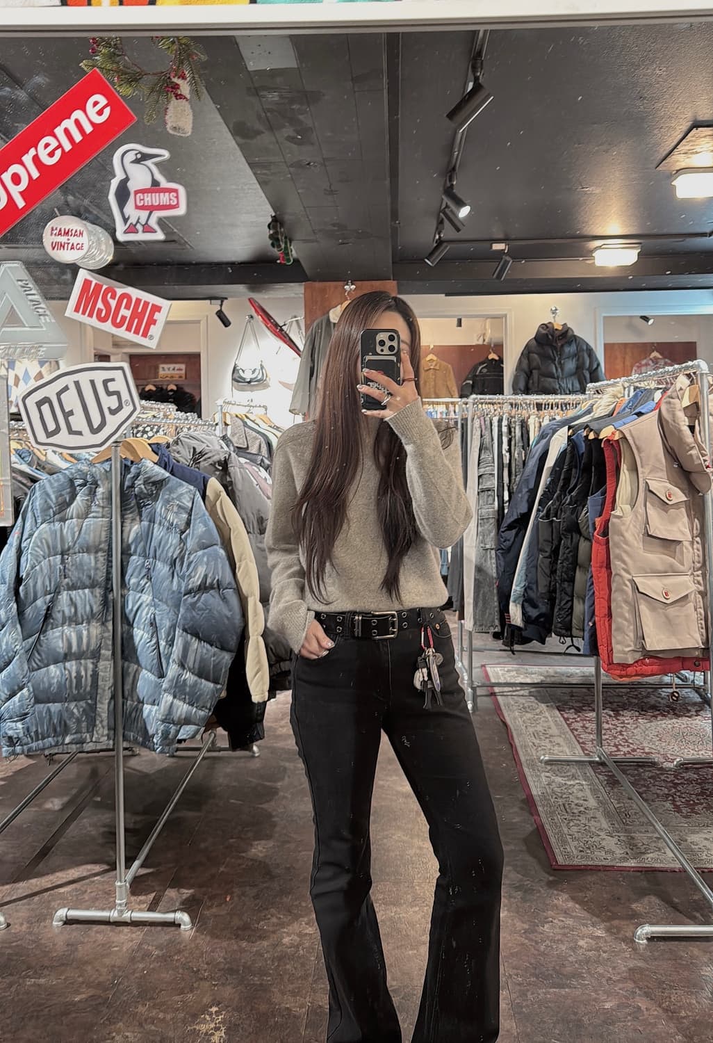 던스트 DUNST 캐시미어 라운드넥 그레이 니트 M 상품이미지8